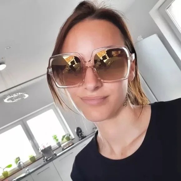 Sunglasses square oversize summer women champagne black pink luxury - Picture 4 of 14